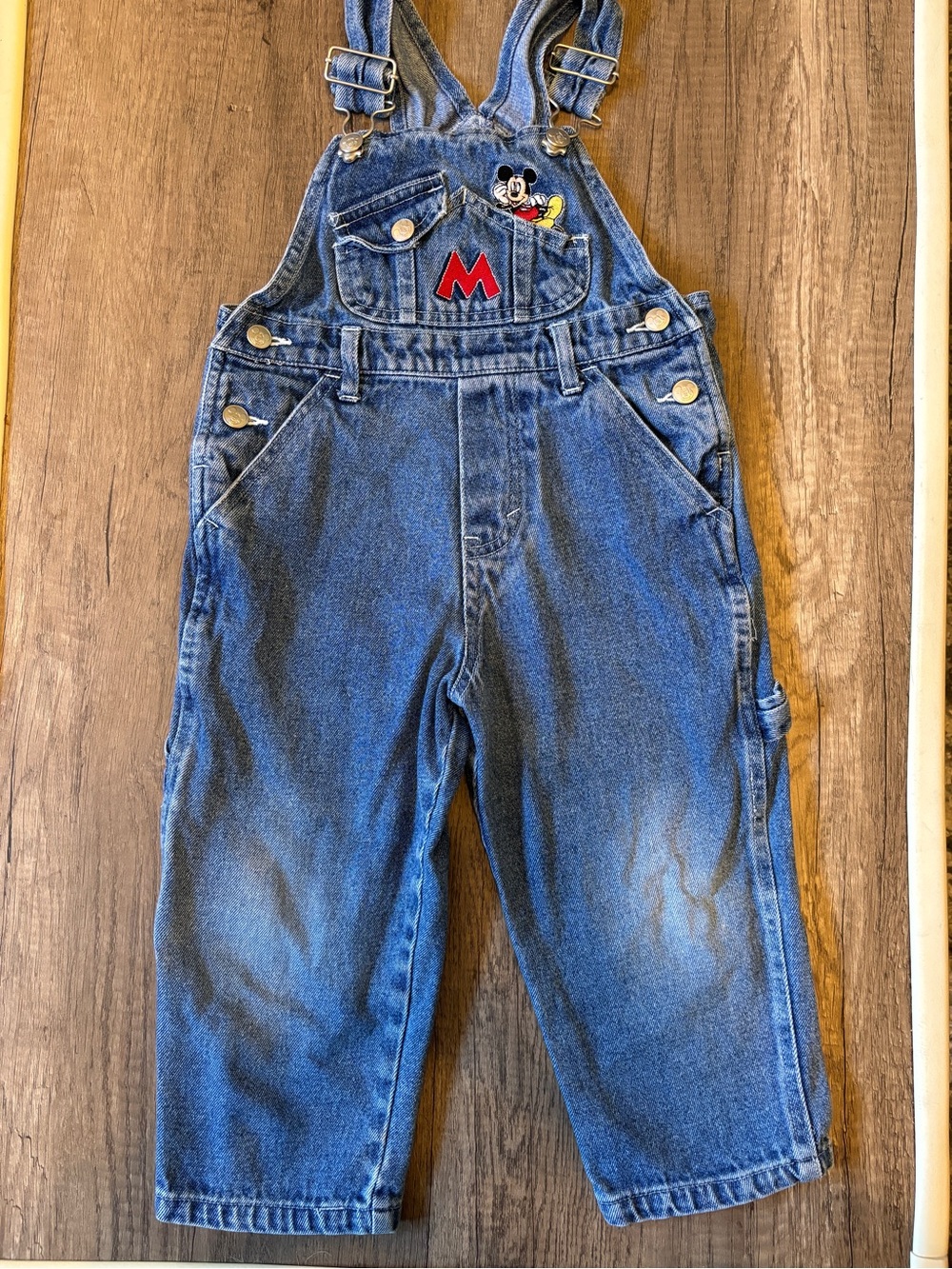 Vintage 90s 2000s Y2K Disney Mickey Mouse Toddler Overalls Bibs 3T